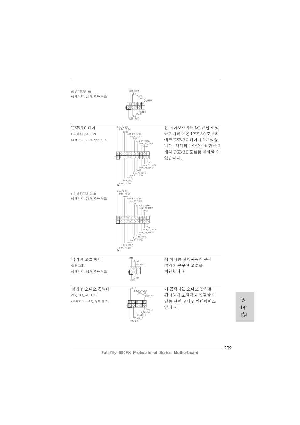 한 국 어 | ASRock Fatal1ty 990FX Professional User Manual | Page 209 / 287