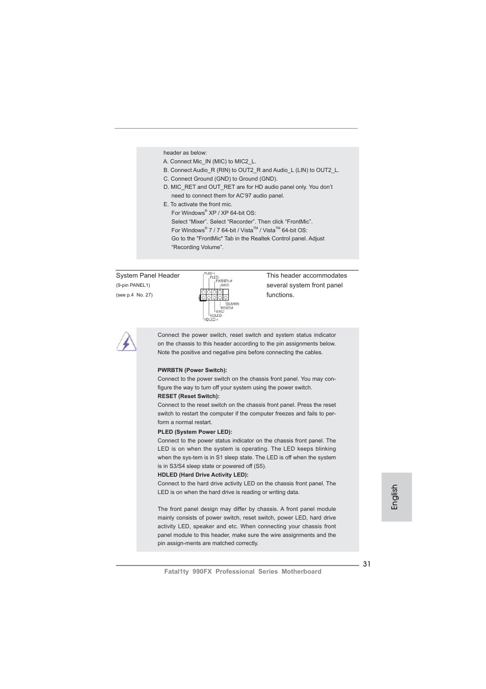 English | ASRock Fatal1ty 990FX Professional User Manual | Page 31 / 287