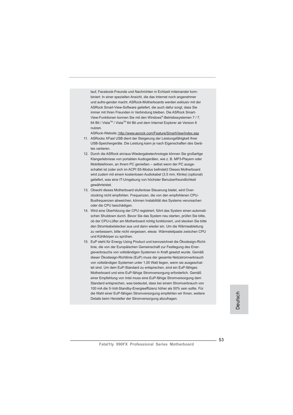Deutsch | ASRock Fatal1ty 990FX Professional User Manual | Page 53 / 287