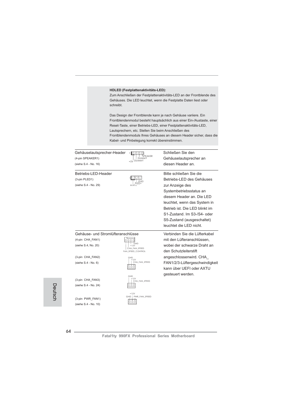 Deutsch | ASRock Fatal1ty 990FX Professional User Manual | Page 64 / 287