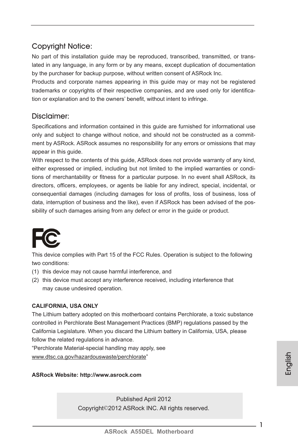 ASRock A55DEL User Manual | 181 pages