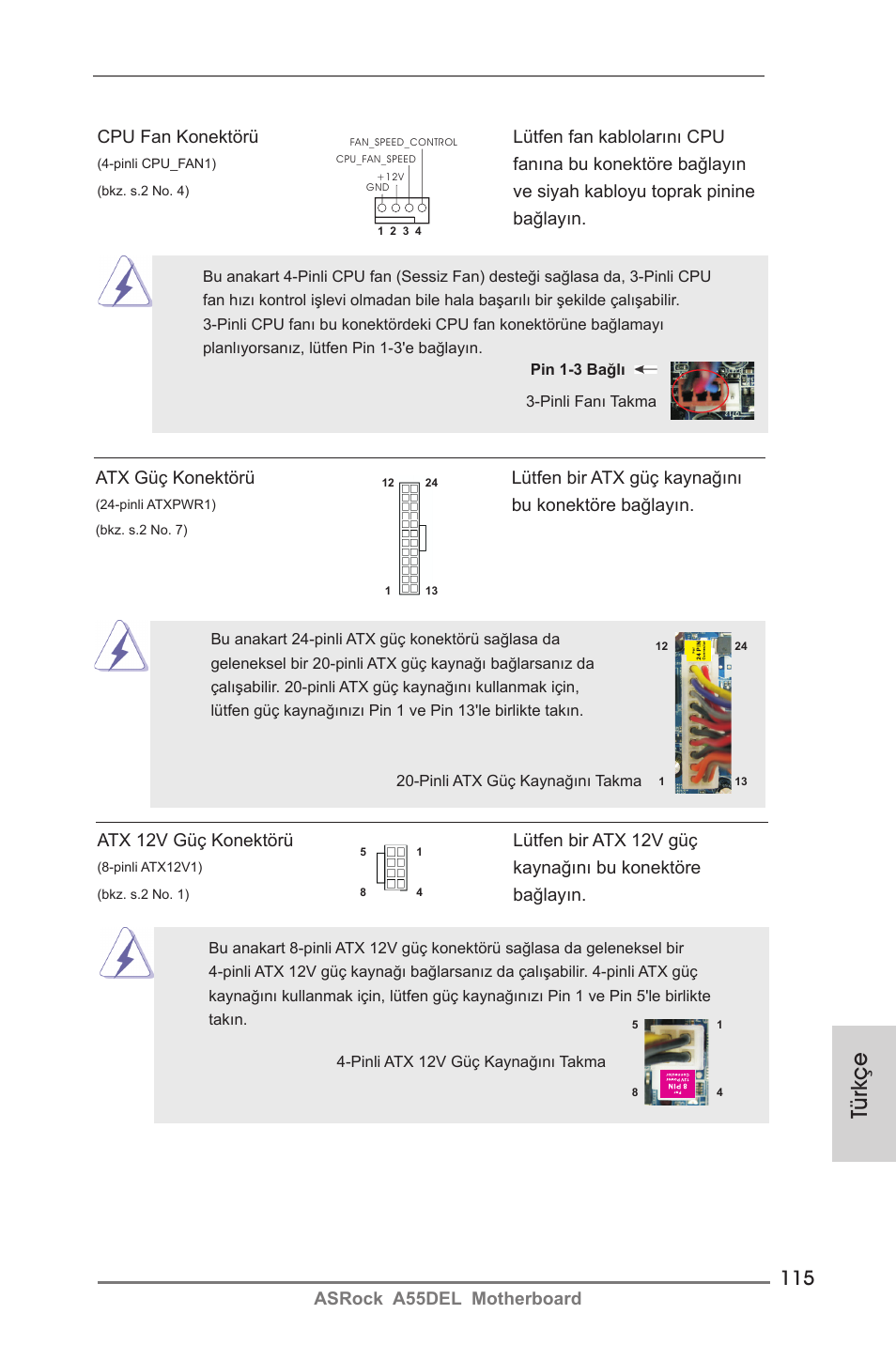 Türkçe | ASRock A55DEL User Manual | Page 115 / 181