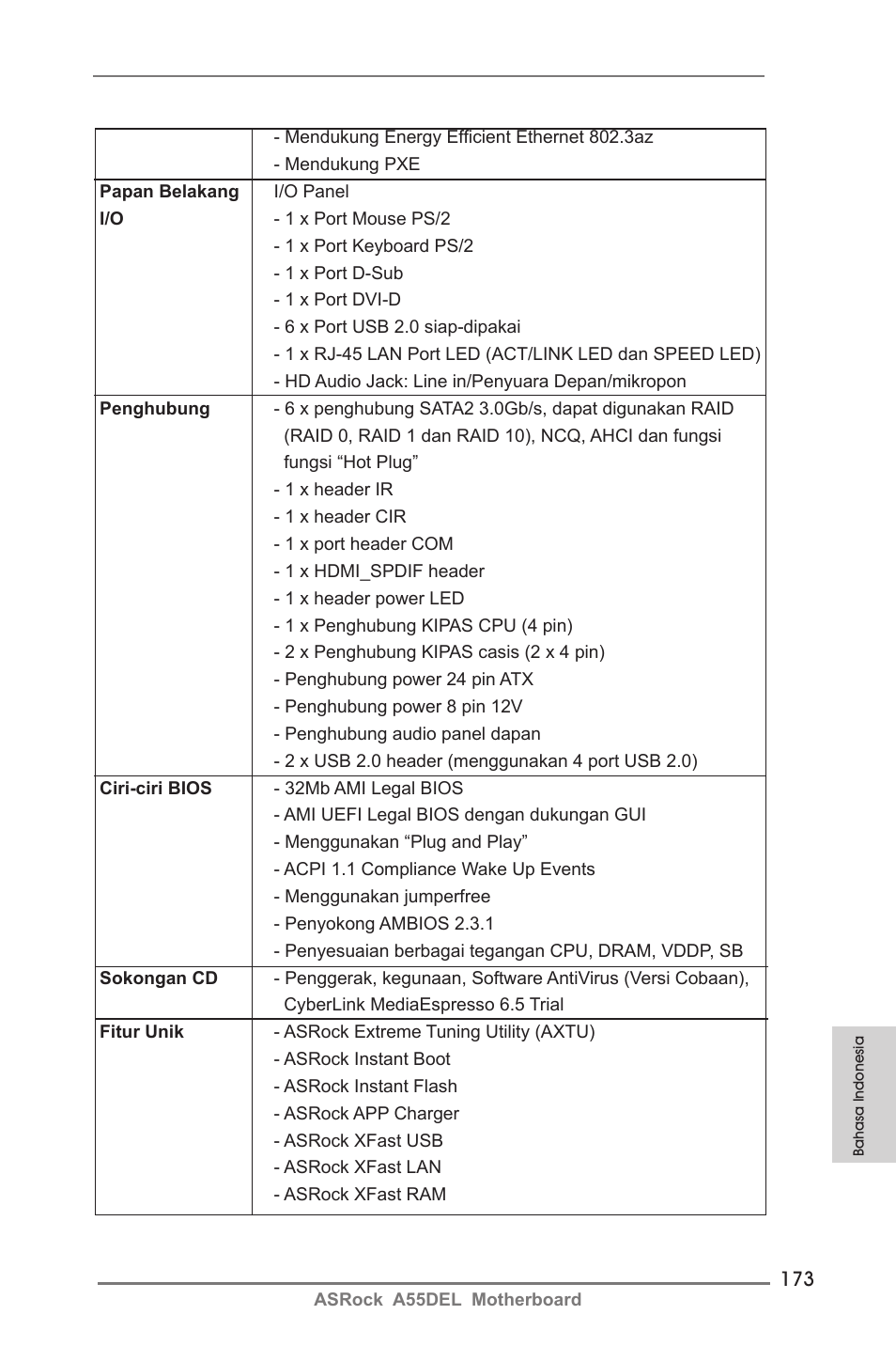 ASRock A55DEL User Manual | Page 173 / 181