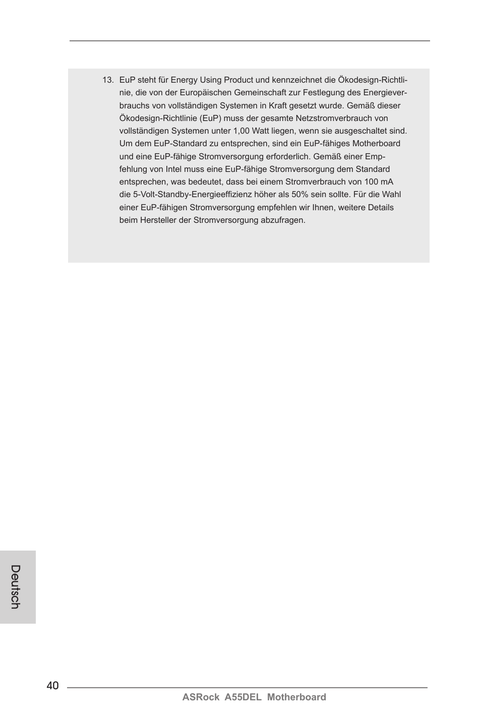 Deutsch | ASRock A55DEL User Manual | Page 40 / 181