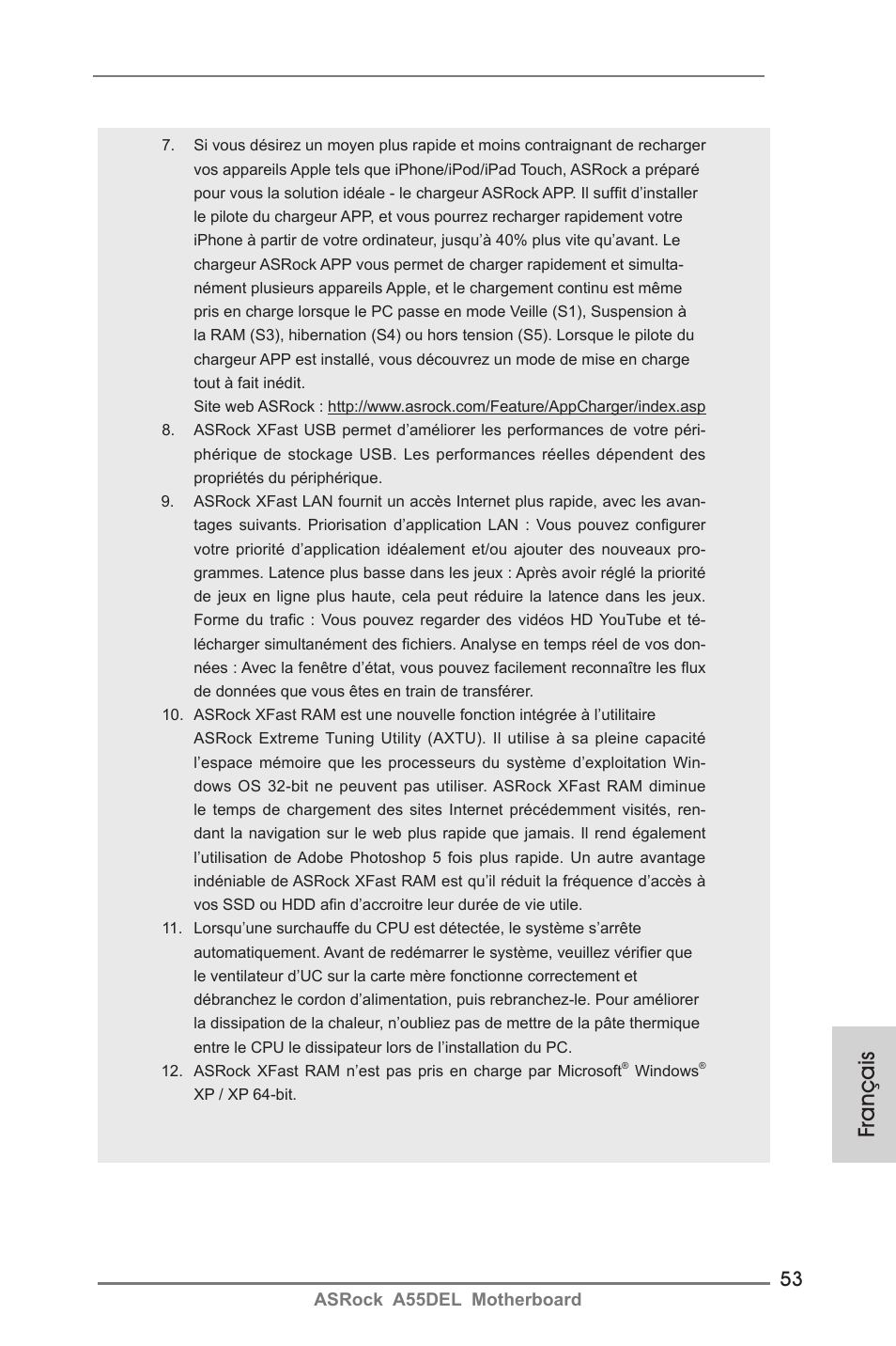 Français | ASRock A55DEL User Manual | Page 53 / 181