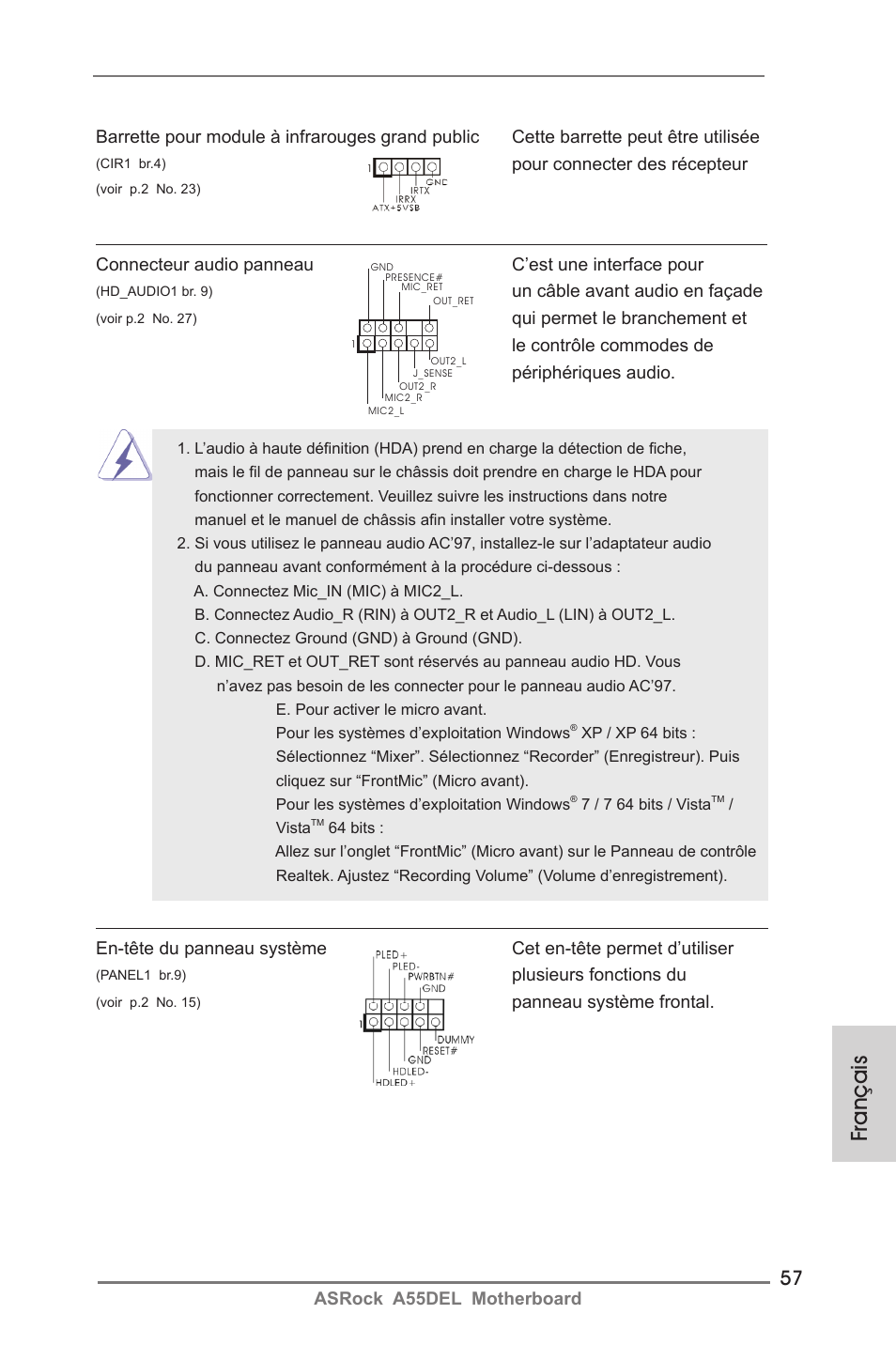 Français | ASRock A55DEL User Manual | Page 57 / 181
