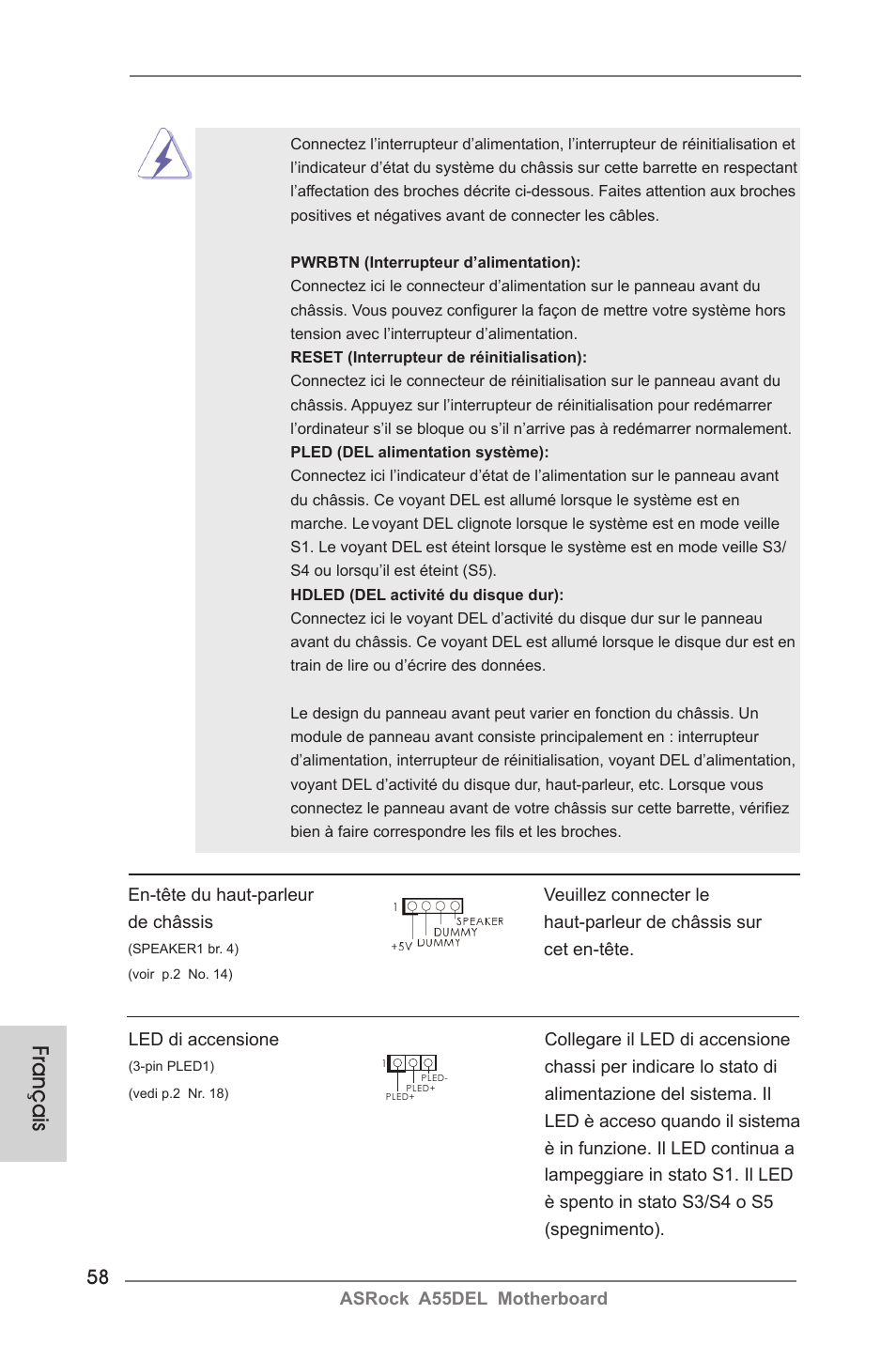 Français | ASRock A55DEL User Manual | Page 58 / 181