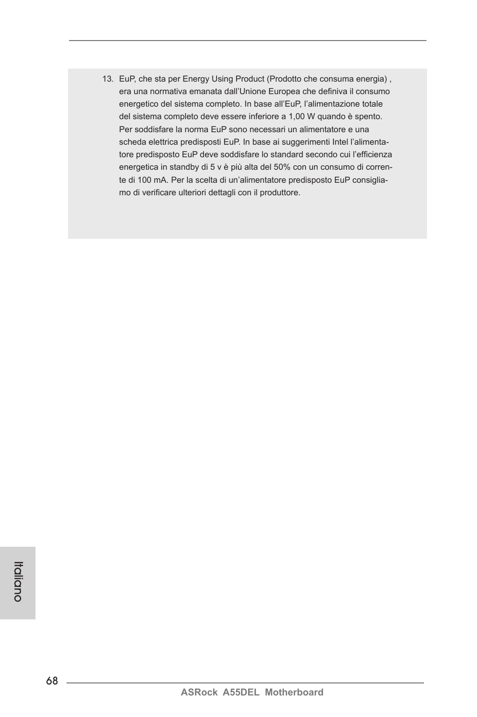 Italiano | ASRock A55DEL User Manual | Page 68 / 181