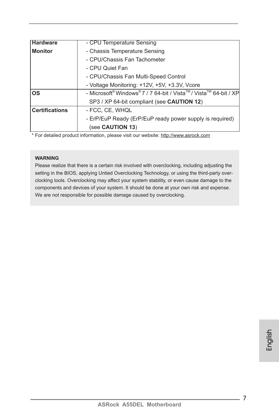 English | ASRock A55DEL User Manual | Page 7 / 181