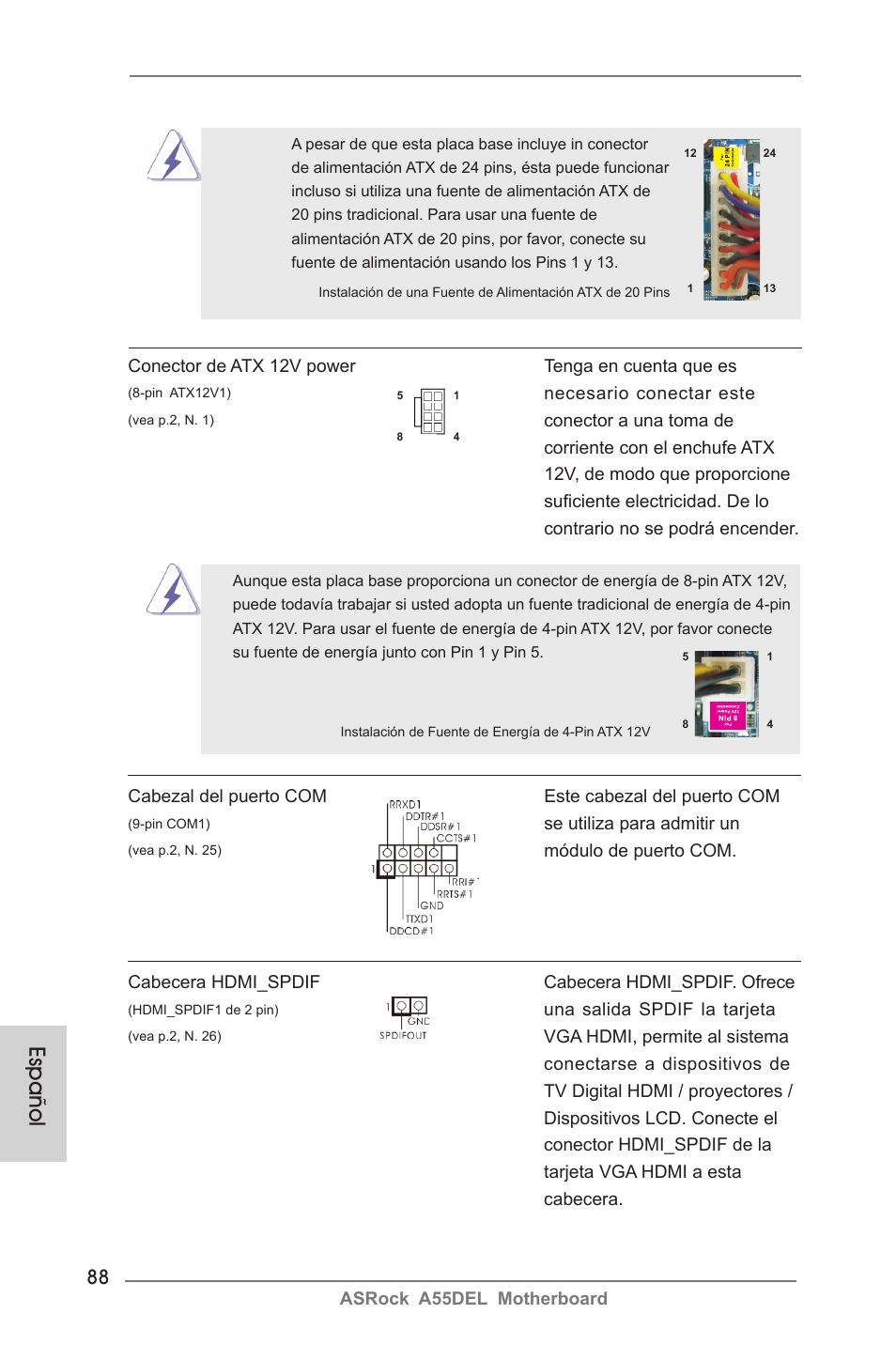 Español | ASRock A55DEL User Manual | Page 88 / 181