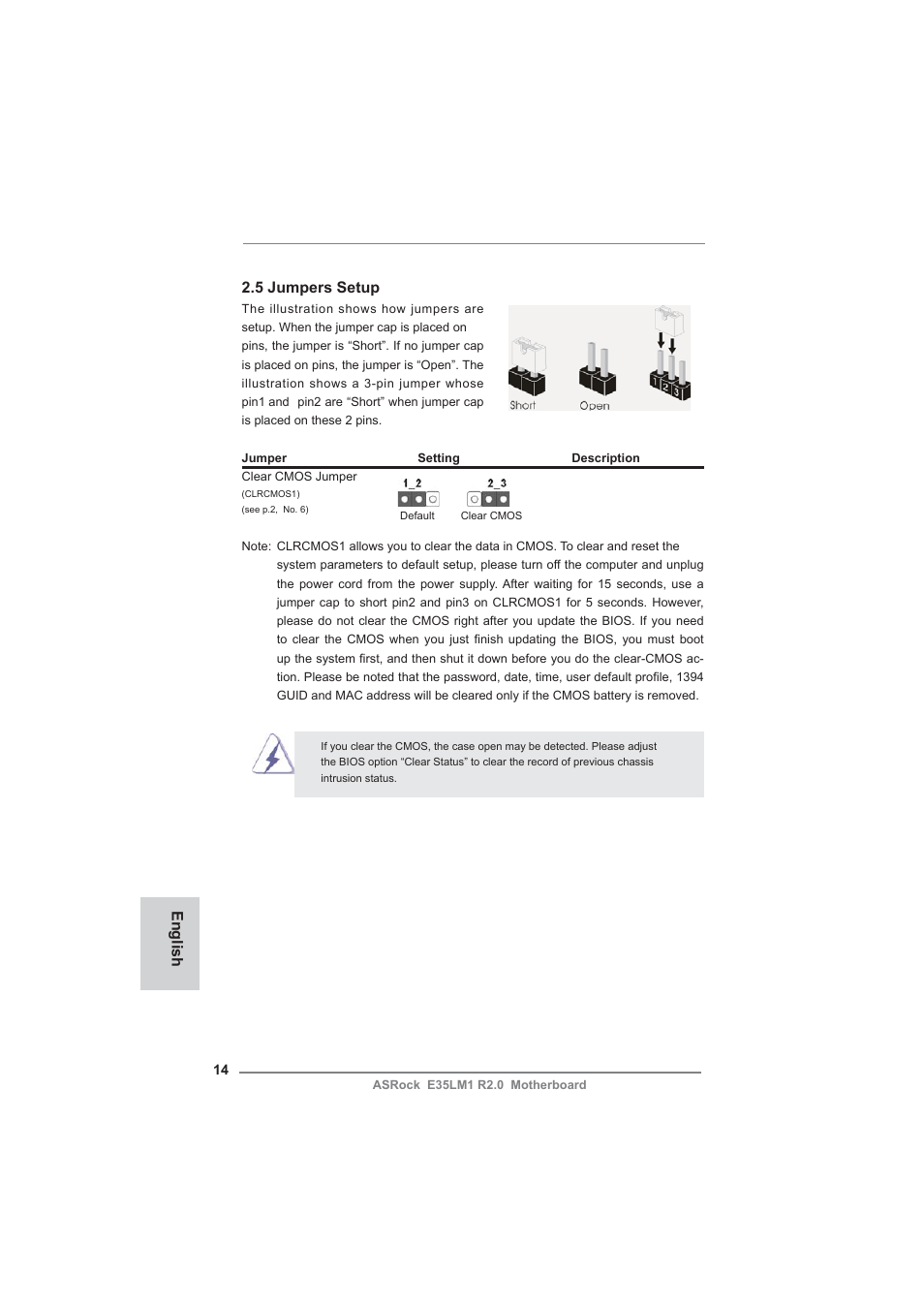English 2.5 jumpers setup | ASRock E35LM1 R2.0 User Manual | Page 14 / 95