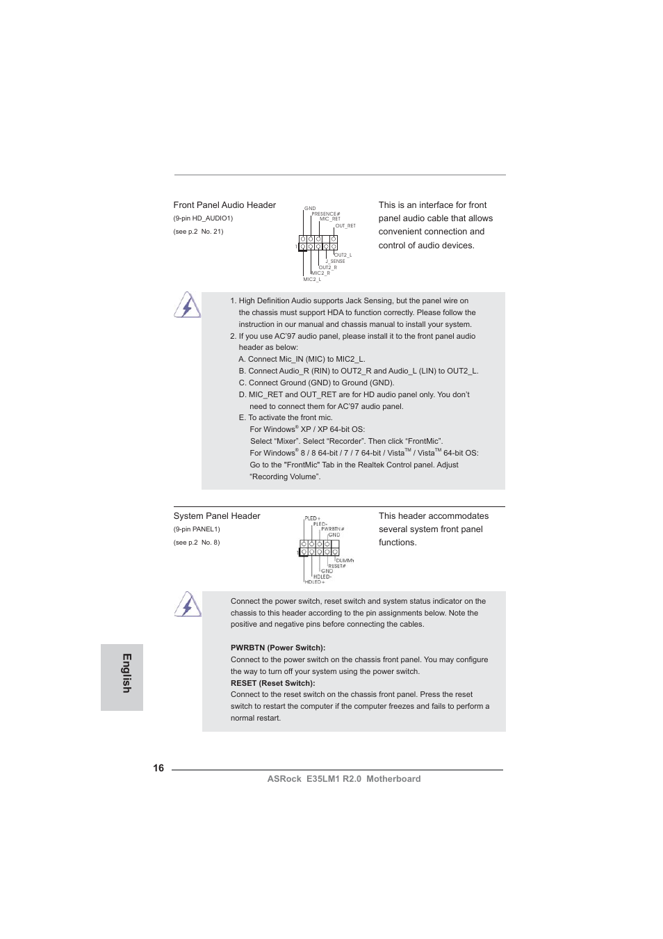 English | ASRock E35LM1 R2.0 User Manual | Page 16 / 95