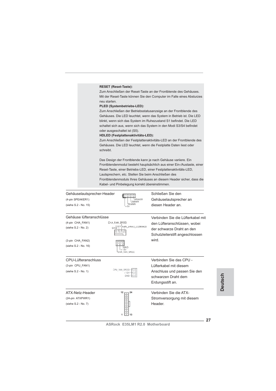 Deutsch | ASRock E35LM1 R2.0 User Manual | Page 27 / 95