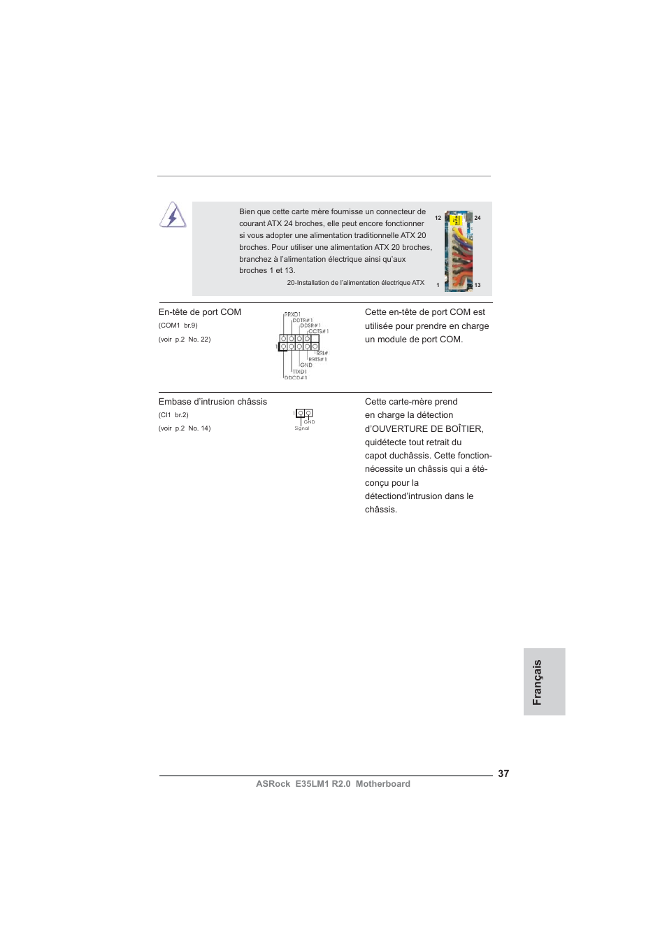Français | ASRock E35LM1 R2.0 User Manual | Page 37 / 95