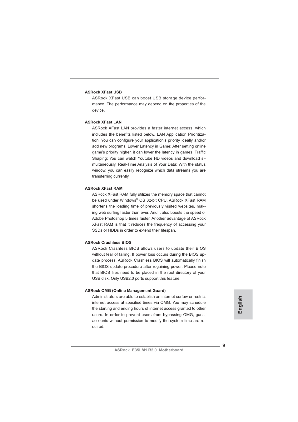 English | ASRock E35LM1 R2.0 User Manual | Page 9 / 95