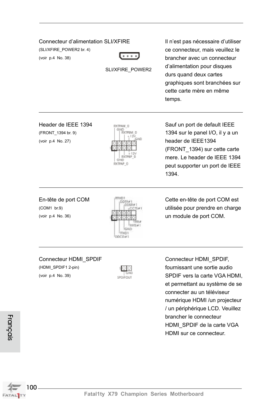Français | ASRock Fatal1ty X79 Champion User Manual | Page 100 / 265