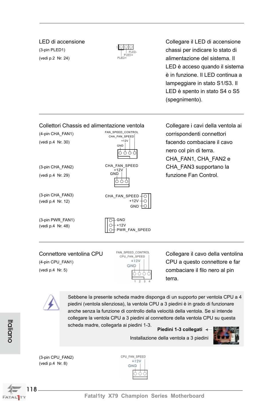 Italiano | ASRock Fatal1ty X79 Champion User Manual | Page 118 / 265