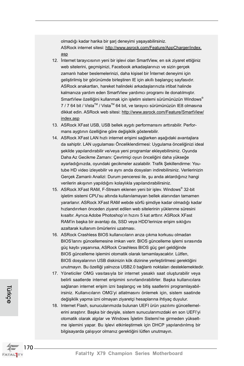 Türkçe | ASRock Fatal1ty X79 Champion User Manual | Page 170 / 265