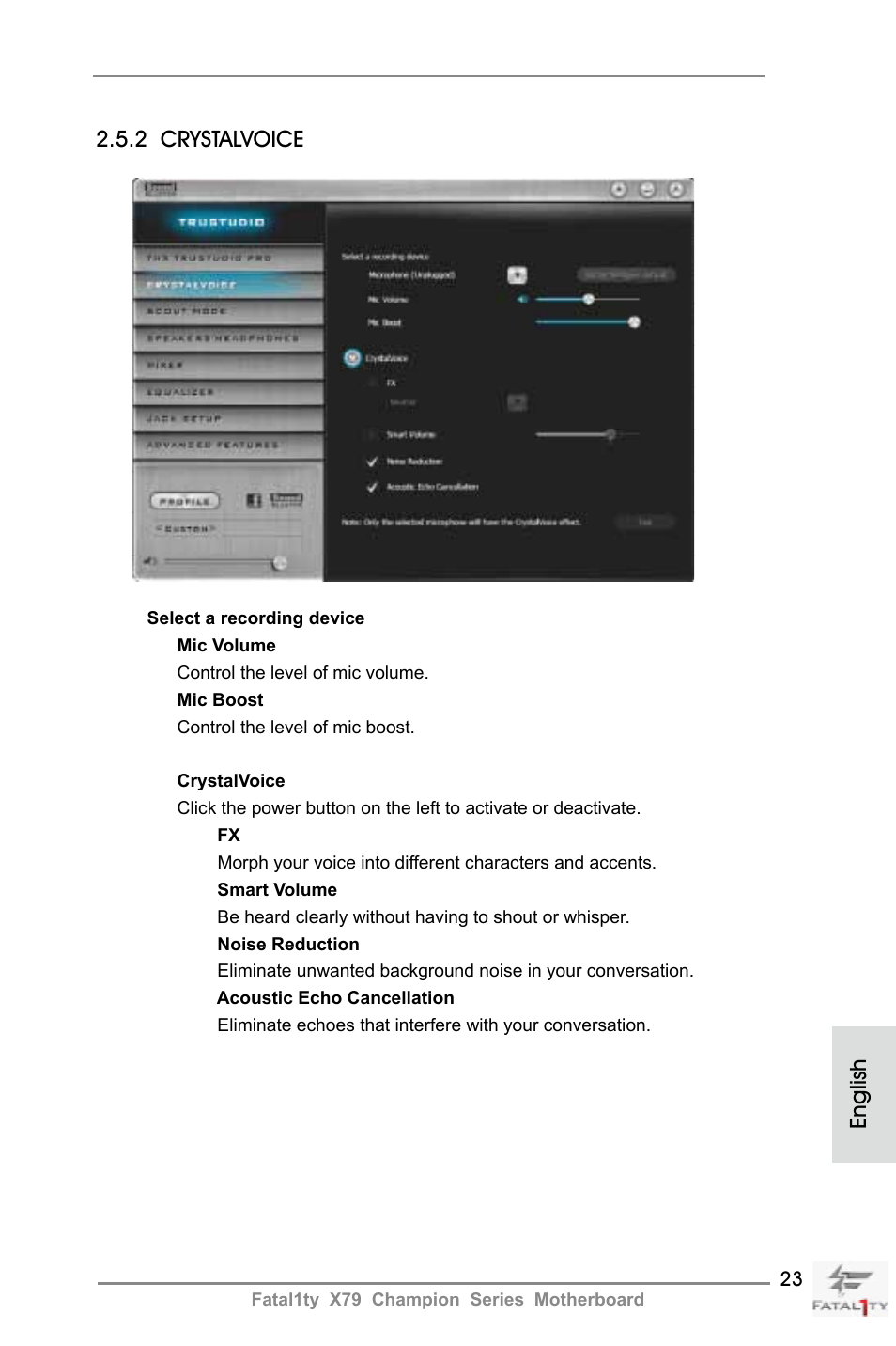 English 2.5.2 crystalvoice | ASRock Fatal1ty X79 Champion User Manual | Page 23 / 265