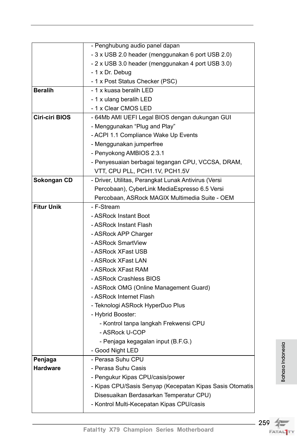 ASRock Fatal1ty X79 Champion User Manual | Page 259 / 265