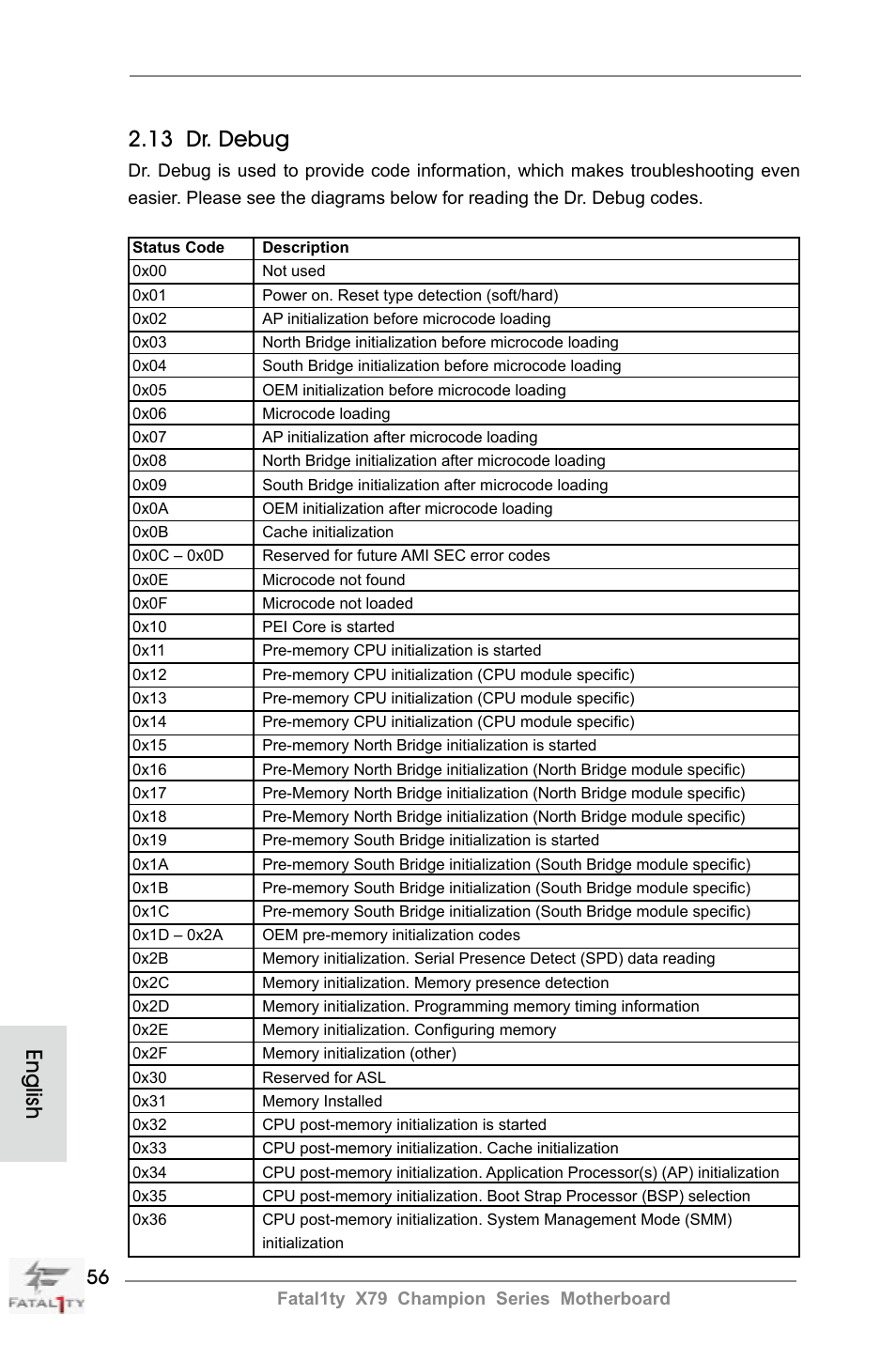 English 2.13 dr. debug | ASRock Fatal1ty X79 Champion User Manual | Page 56 / 265