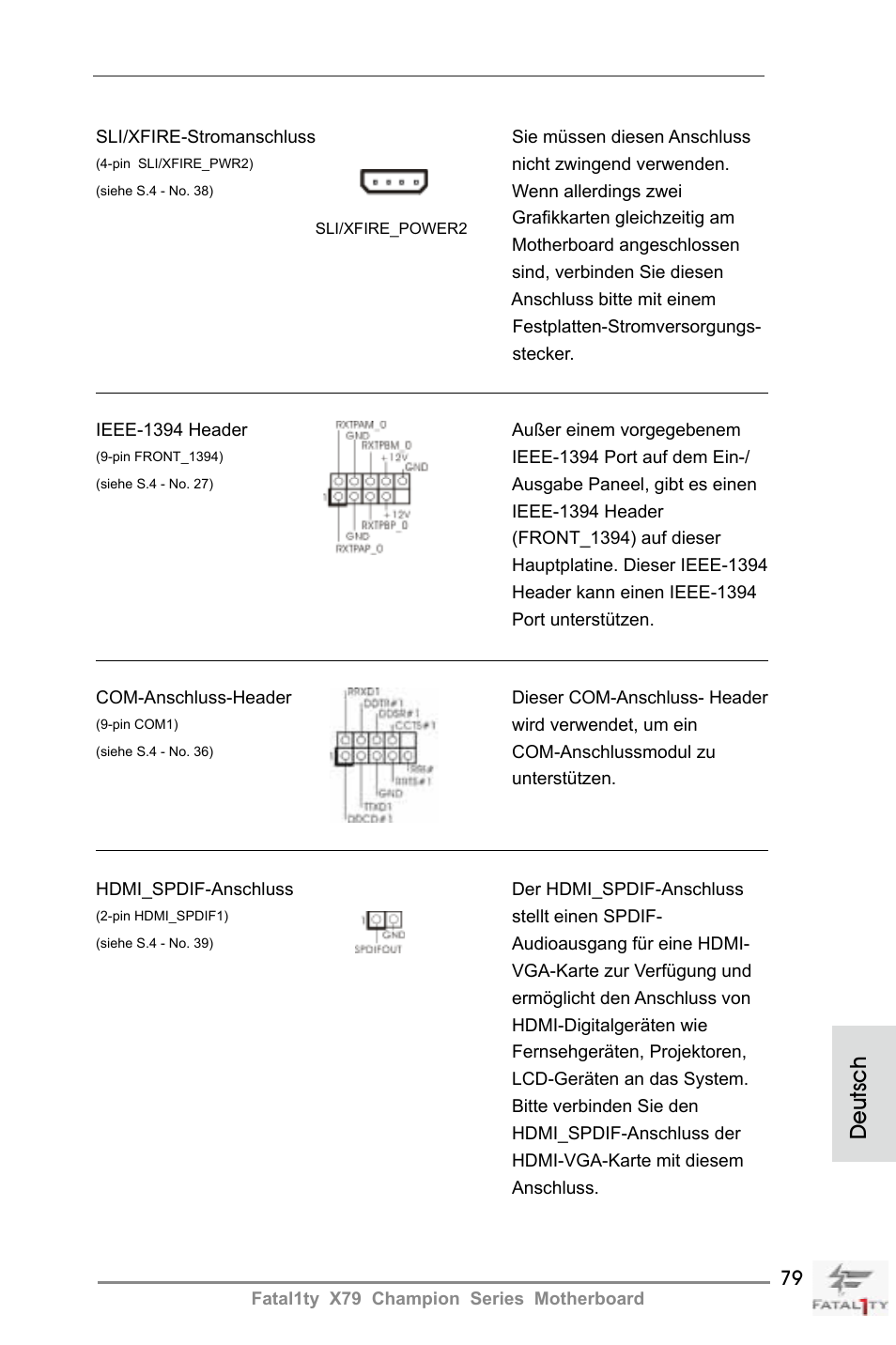 Deutsch | ASRock Fatal1ty X79 Champion User Manual | Page 79 / 265