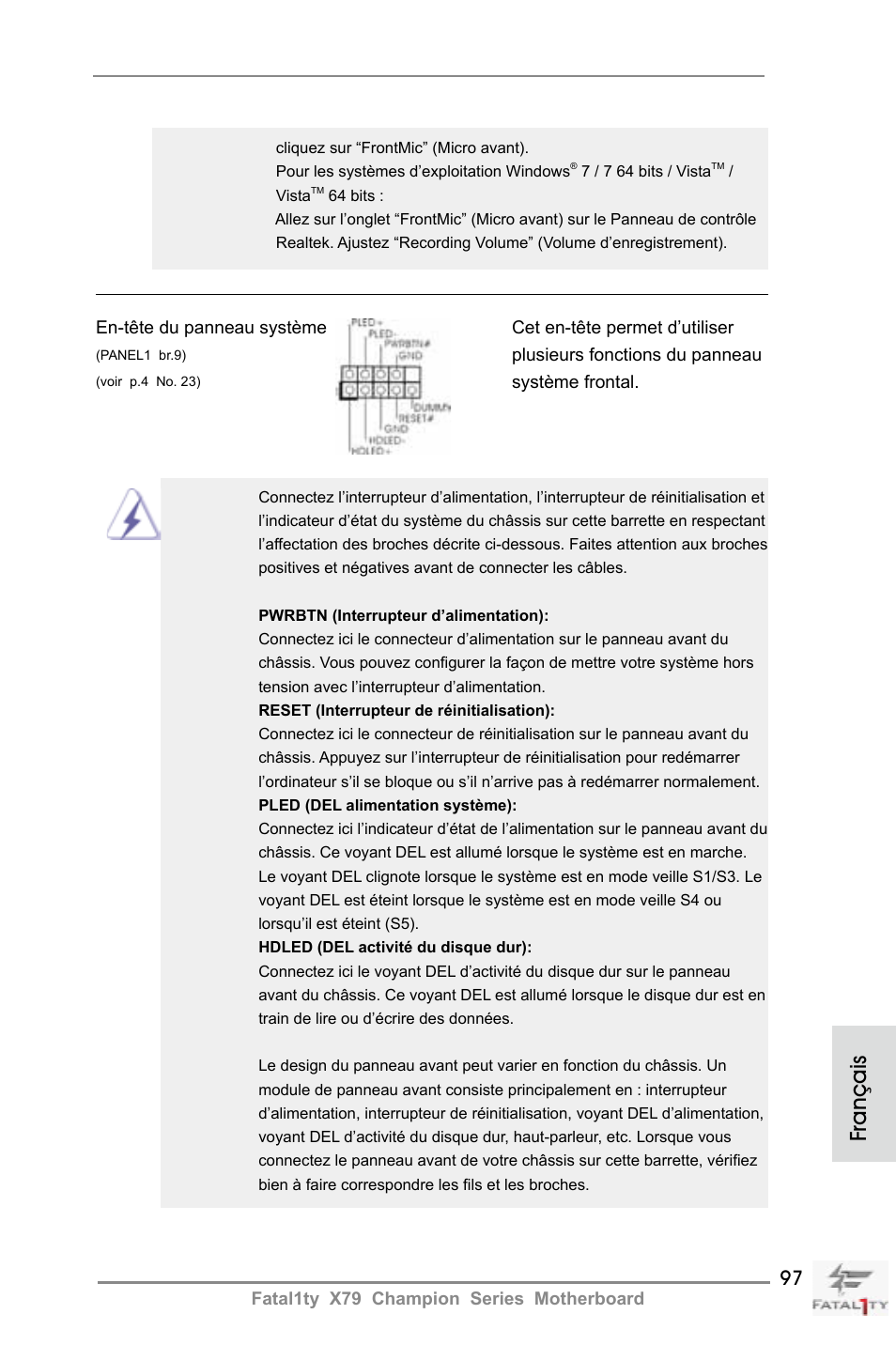 Français | ASRock Fatal1ty X79 Champion User Manual | Page 97 / 265