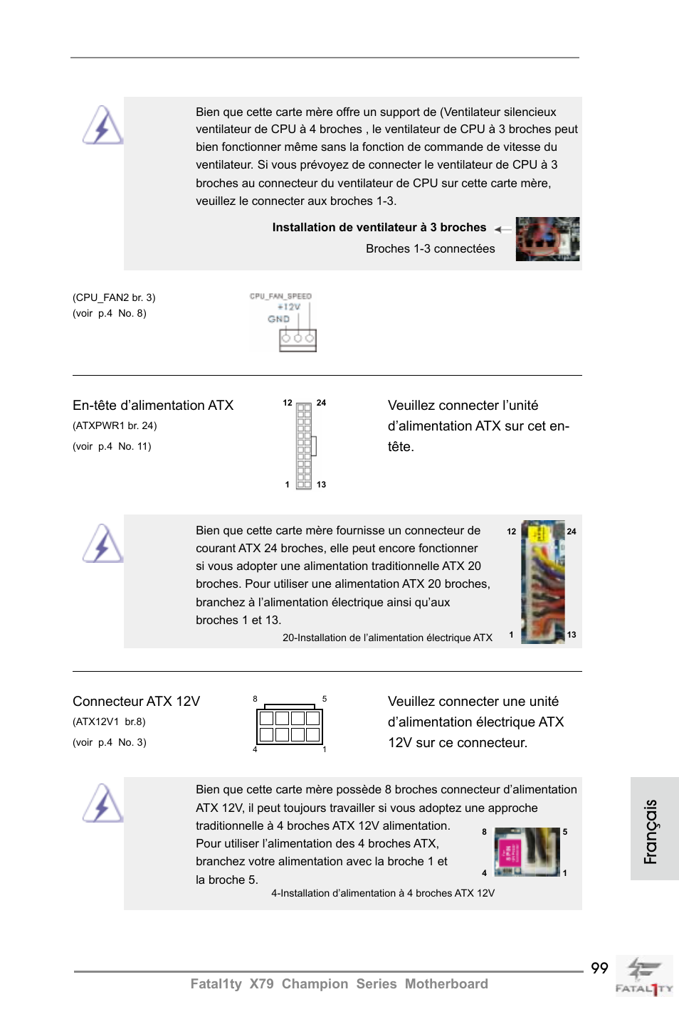 Français | ASRock Fatal1ty X79 Champion User Manual | Page 99 / 265