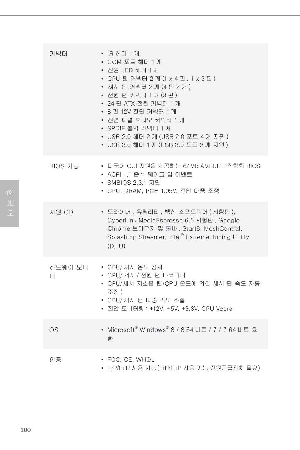 한 국 어 | ASRock Z87 Pro3 User Manual | Page 102 / 150