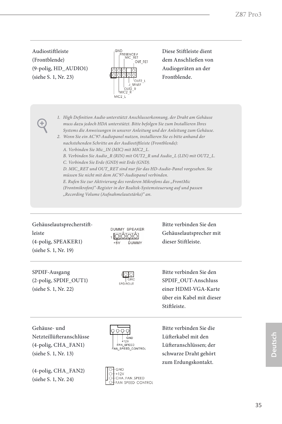 Z 8 7 pro3, Deutsch | ASRock Z87 Pro3 User Manual | Page 37 / 150