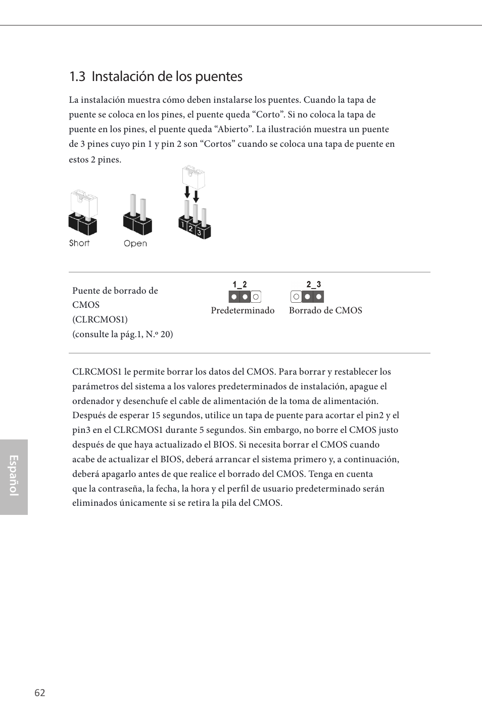 3 instalación de los puentes | ASRock Z87 Pro3 User Manual | Page 64 / 150