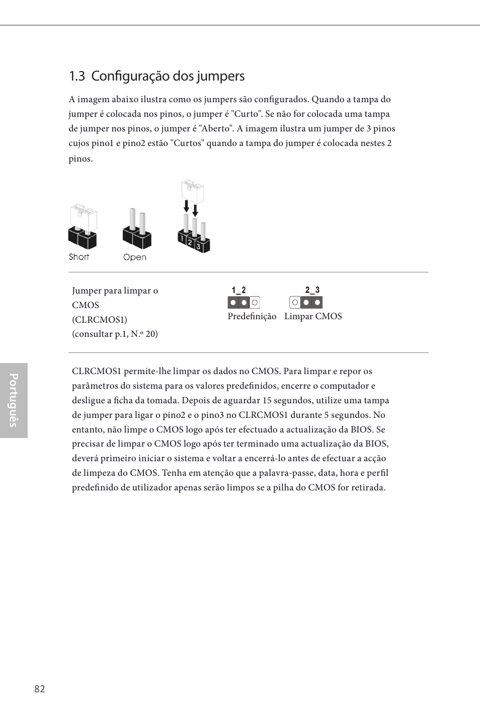 3 configuração dos jumpers | ASRock Z87 Pro3 User Manual | Page 84 / 150