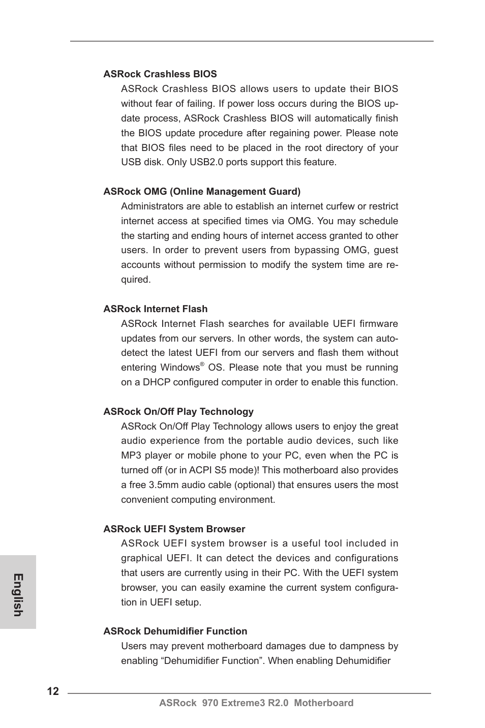 English | ASRock 970 Extreme3 R2.0 User Manual | Page 12 / 158