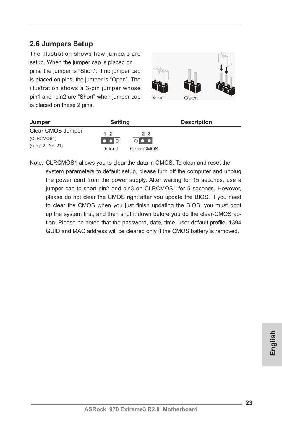 English 2.6 jumpers setup | ASRock 970 Extreme3 R2.0 User Manual | Page 23 / 158