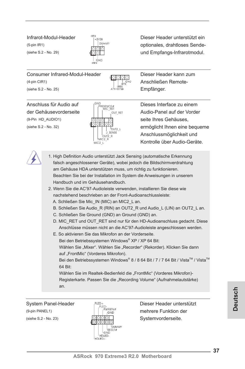 Deutsch | ASRock 970 Extreme3 R2.0 User Manual | Page 37 / 158