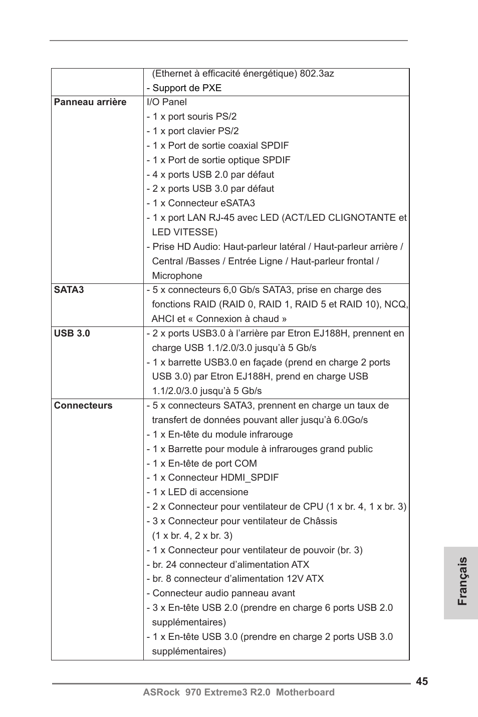 Français | ASRock 970 Extreme3 R2.0 User Manual | Page 45 / 158