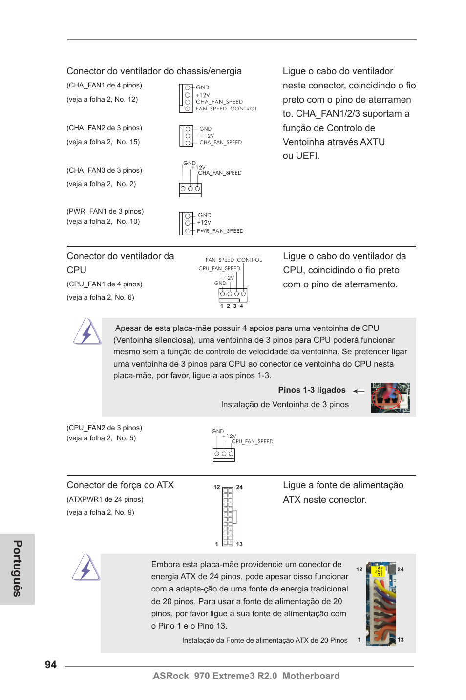 Português | ASRock 970 Extreme3 R2.0 User Manual | Page 94 / 158