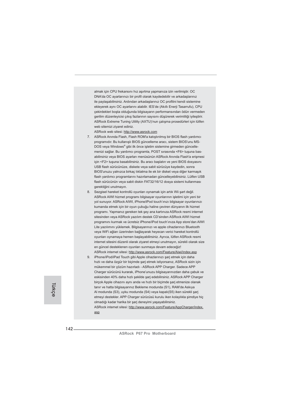 Türkçe | ASRock P67 Pro User Manual | Page 142 / 245