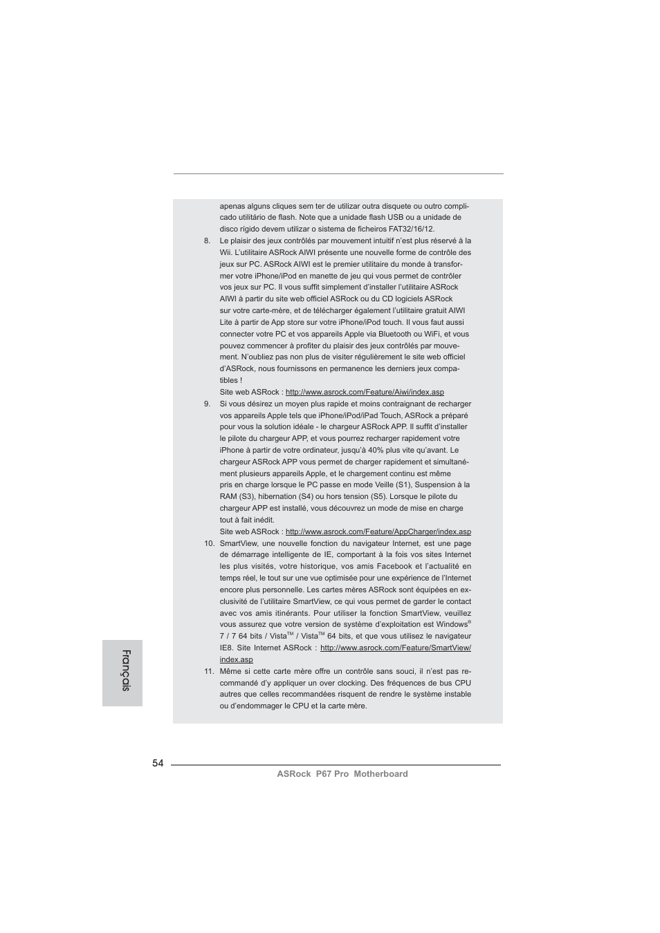 Français | ASRock P67 Pro User Manual | Page 54 / 245
