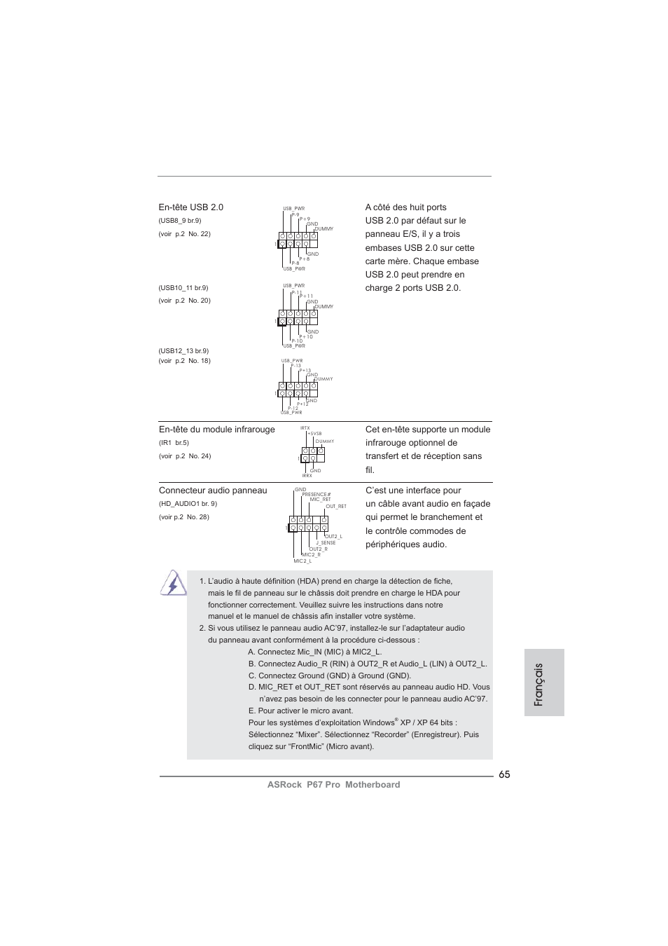 Français | ASRock P67 Pro User Manual | Page 65 / 245