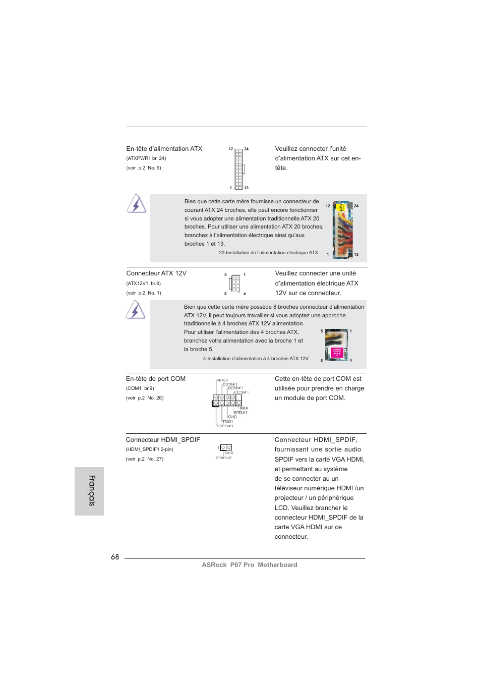 Français | ASRock P67 Pro User Manual | Page 68 / 245