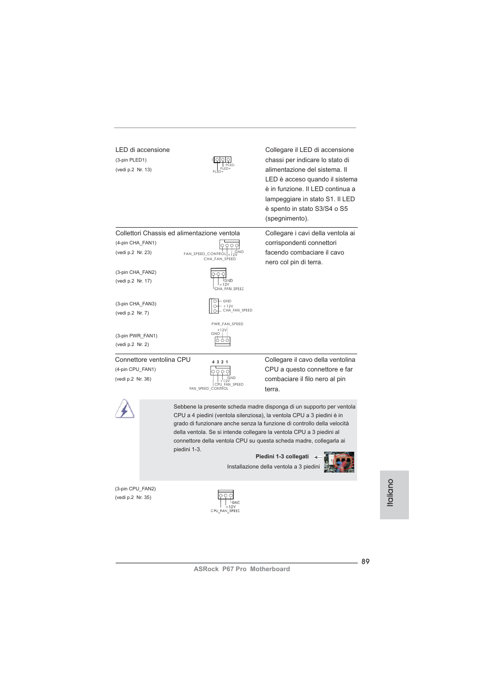 Italiano | ASRock P67 Pro User Manual | Page 89 / 245