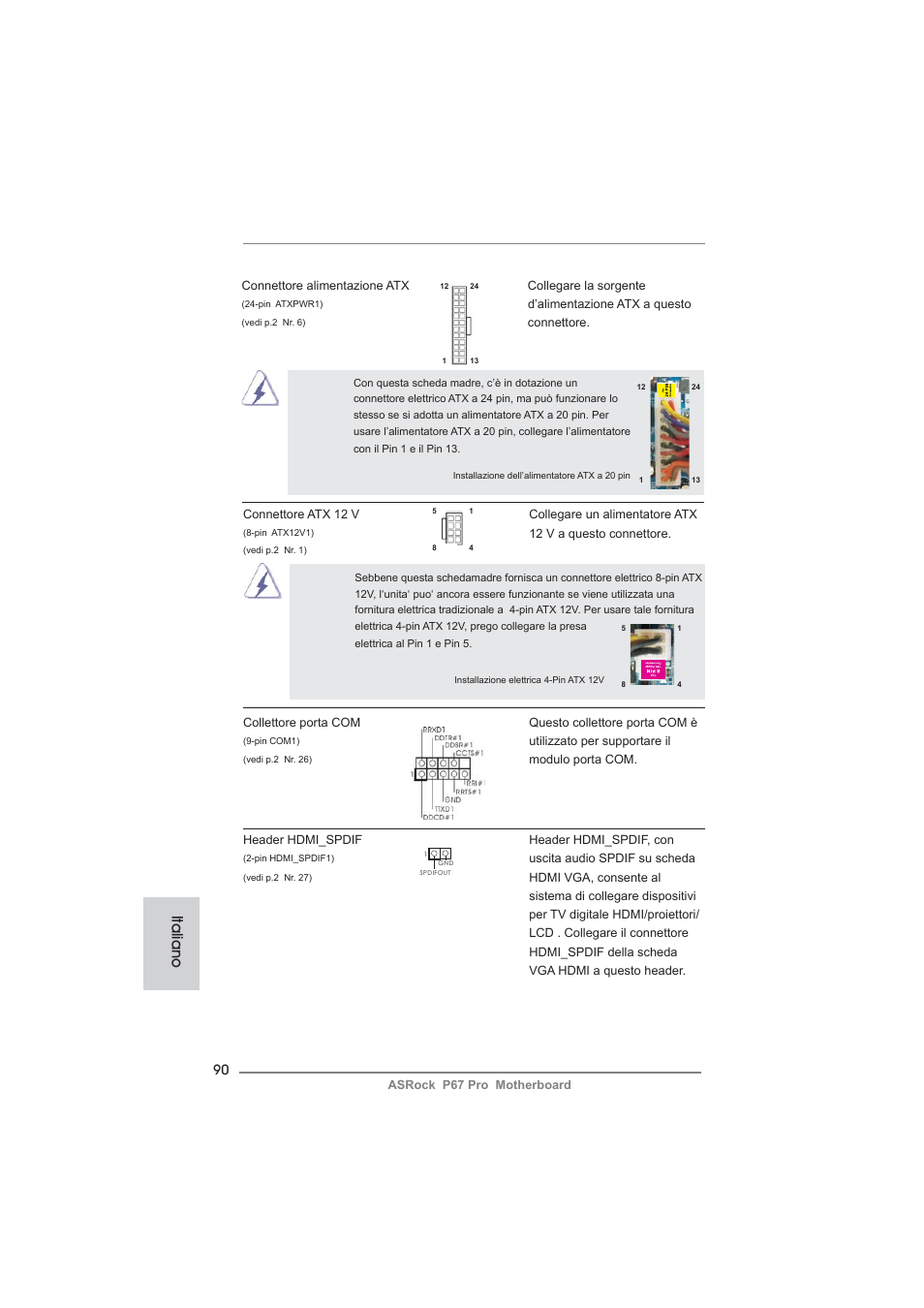 Italiano | ASRock P67 Pro User Manual | Page 90 / 245