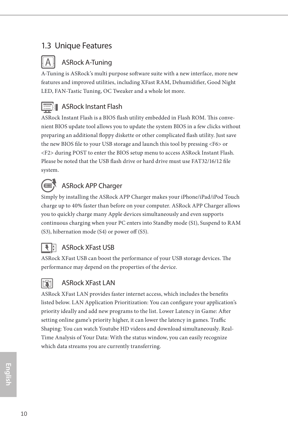 3 unique features | ASRock B85M-ITX User Manual | Page 11 / 159
