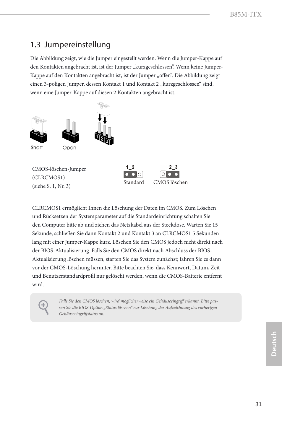 3 jumpereinstellung | ASRock B85M-ITX User Manual | Page 32 / 159