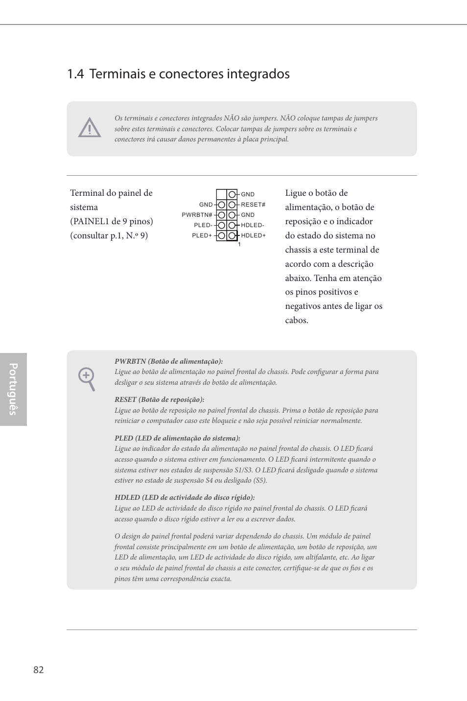 4 terminais e conectores integrados, Por tuguês | ASRock B85M-ITX User Manual | Page 83 / 159