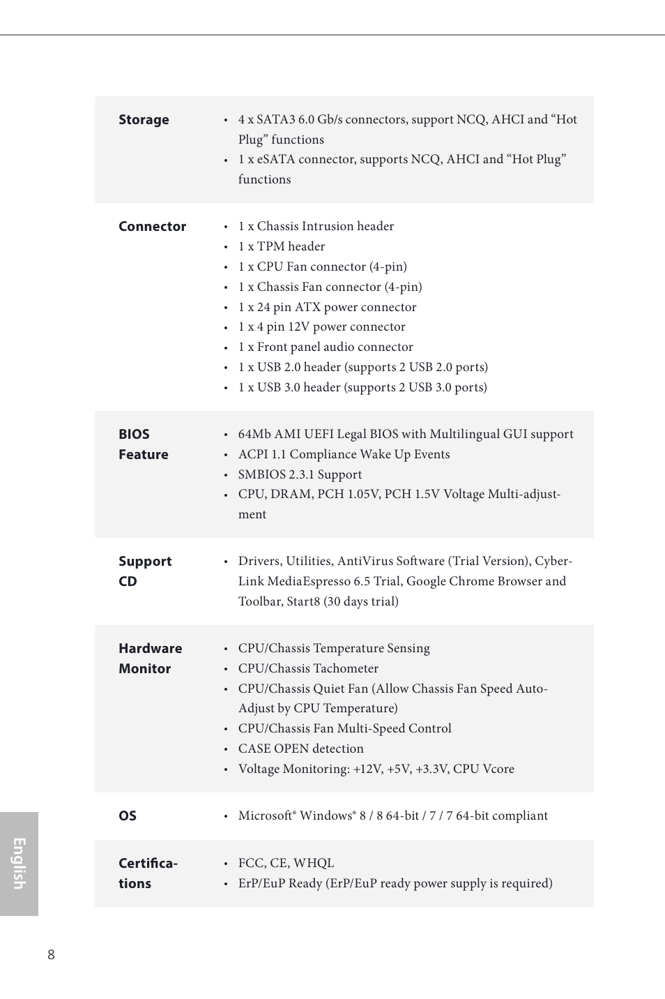 English | ASRock B85M-ITX User Manual | Page 9 / 159