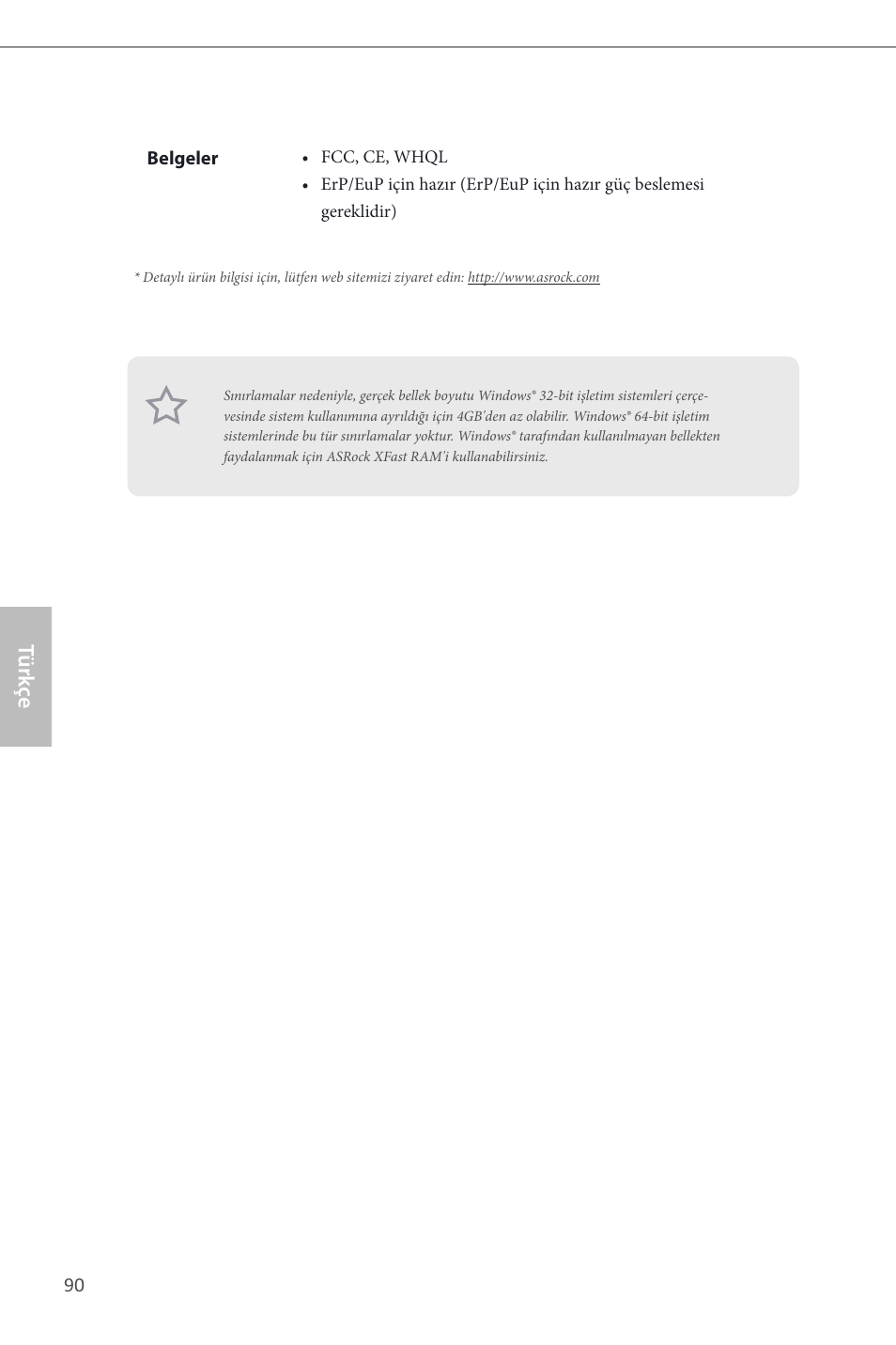 Türk çe | ASRock B85M-ITX User Manual | Page 91 / 159