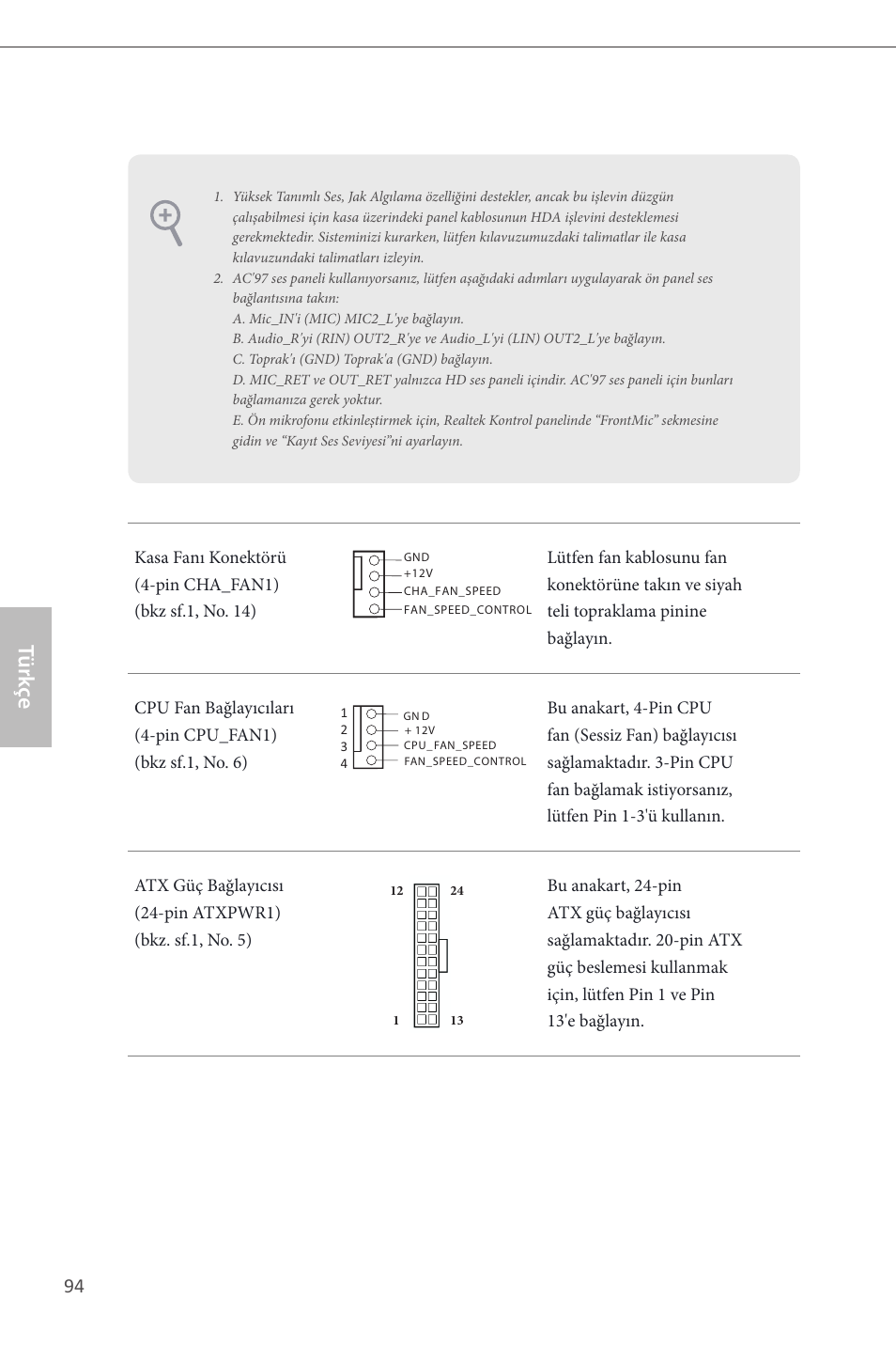 Türk çe | ASRock B85M-ITX User Manual | Page 95 / 159