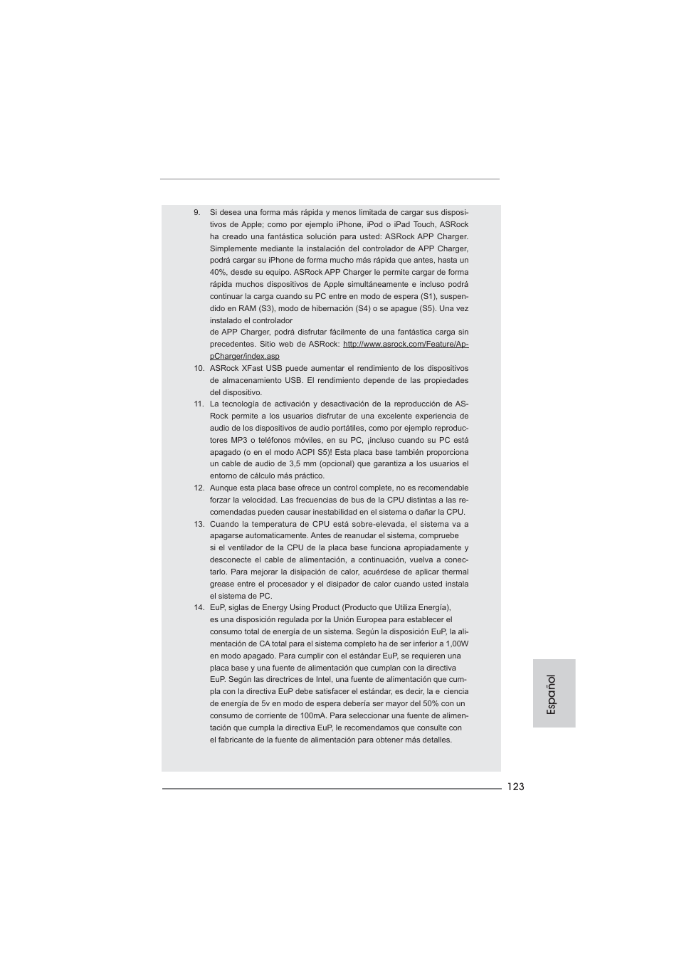 Español | ASRock 970 Extreme4 User Manual | Page 123 / 283